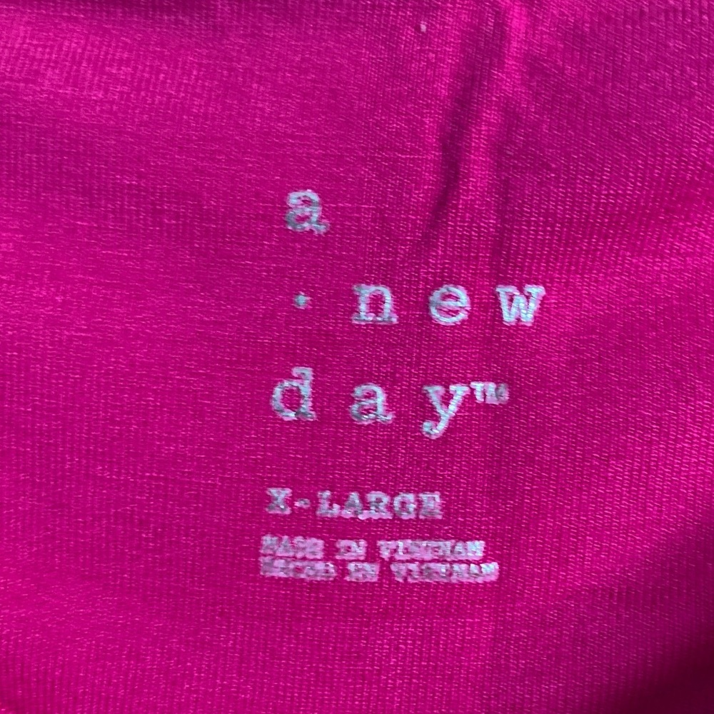 a new day Sleeveless Mock Neck Muscle Tee - Fuchsia Pink - Picture 2 of 4